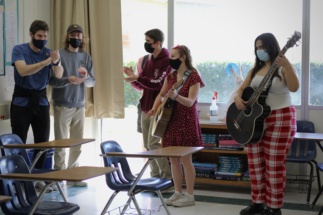 Band students perform valentines serenades