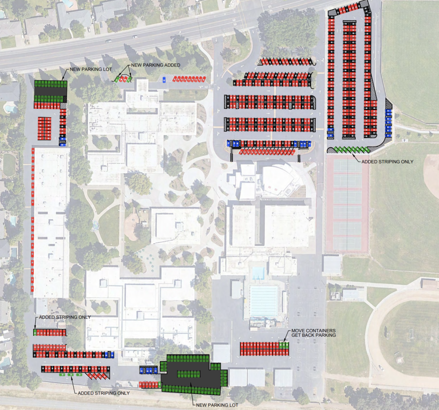 The new lot adds 105 additional parking spaces, including compact spaces.
