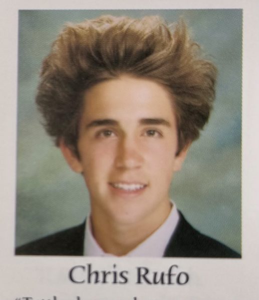 Christopher Rufo in his 2002 senior portrait in the Rio Americano High School Tesoro yearbook.