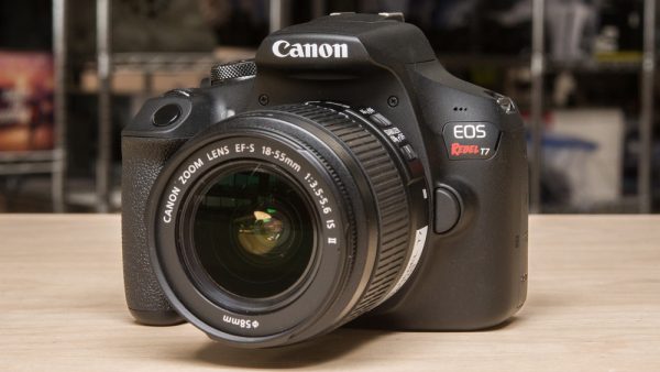 A Canon Rebel T7 DSLR camera, which is used in Mr. Applebaum's photography class.